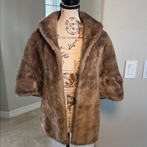 Vintage Faux Fur Coat / Stole | 1930s–1950s Old Hollywood Glam
